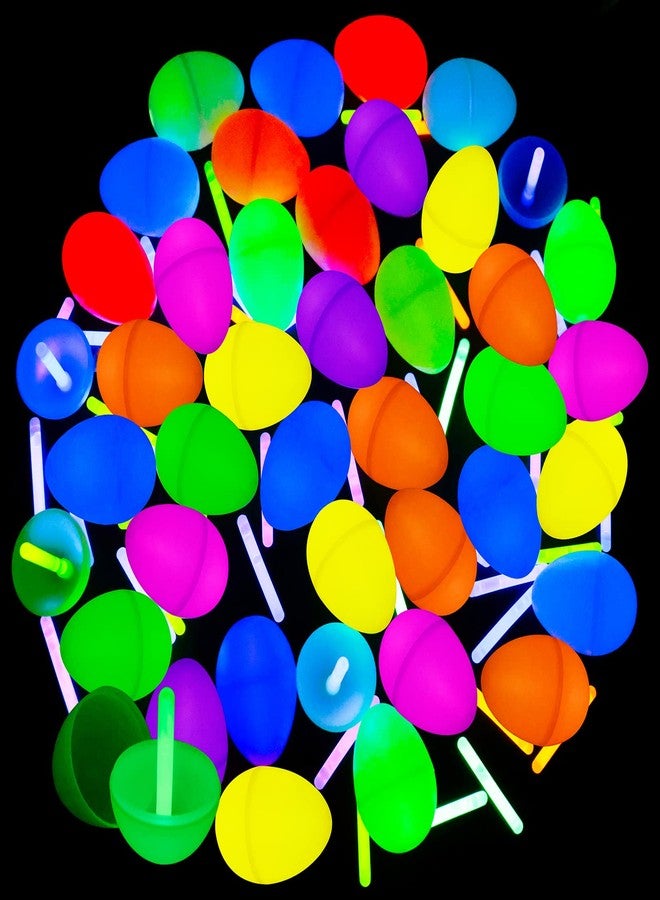 MGparty Glow in The Dark Easter Egg Hunt Set - 36 Fillable Plastic Eggs with 72 Mini Glow Sticks for Kids - Easter Basket Stuffers, Party Favors, Classroom Prizes, and Game Supplies - Image 4
